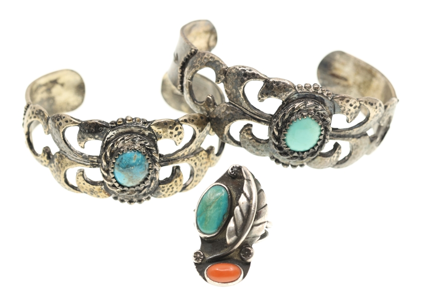 STERLING SILVER CUFF BRACELETS & RING