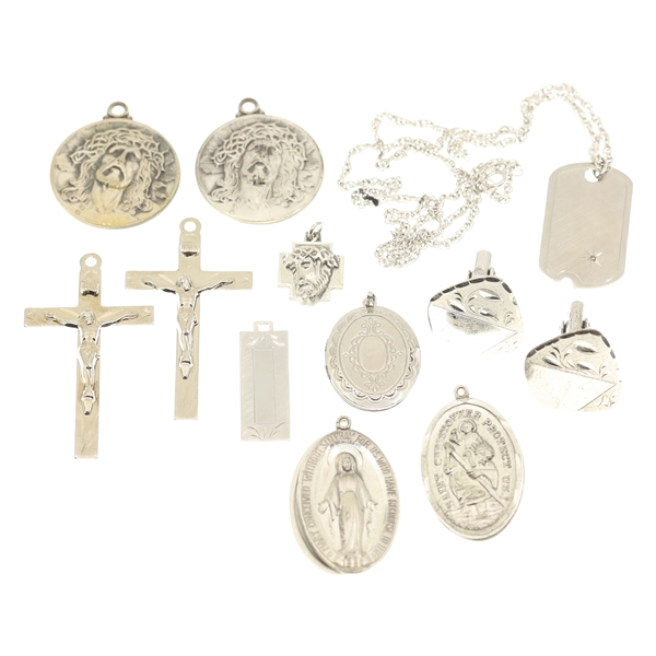 STERLING SILVER PENDANTS, CUFF LINKS, & NECKLACE