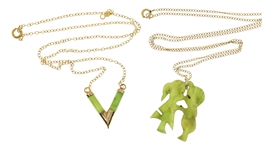 GOLD-TONE JADE JEWELRY
