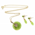 GOLD-TONE JADE JEWELRY