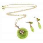 GOLD-TONE JADE JEWELRY