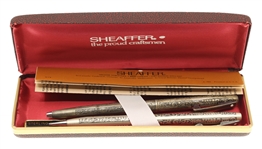 SHEAFFER STERLING SILVER BARREL PEN & PENCIL SET