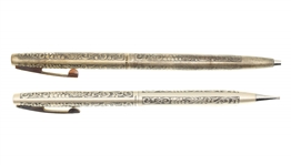 SHEAFFER STERLING SILVER BARREL PEN & PENCIL SET