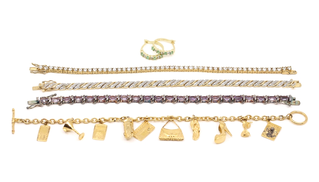STERLING SILVER EARRINGS & BRACELETS