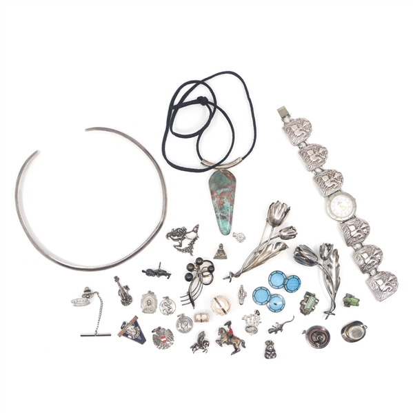 STERLING SILVER JEWELRY, PINS, & CHARMS