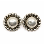 STERLING SILVER TAXCO EARRINGS, BROOCH, & PILL BOX
