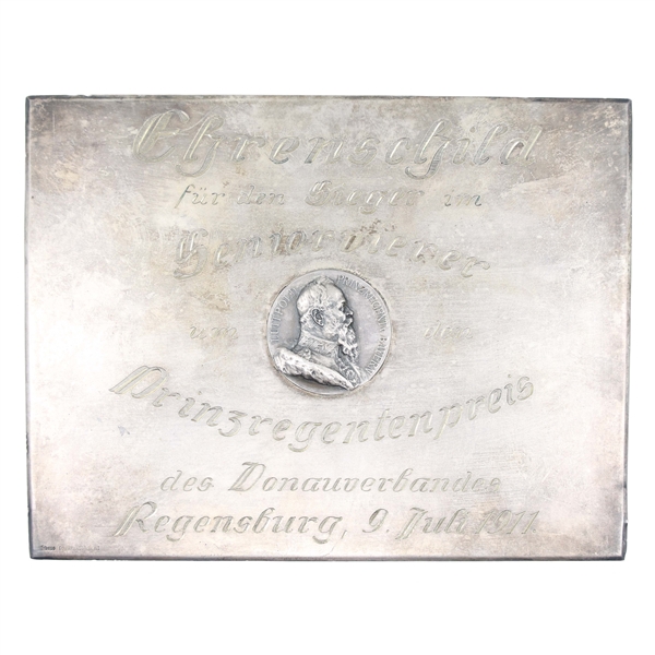 GERMAN .800 SILVER OSCAR ALBRECHT PLAQUE
