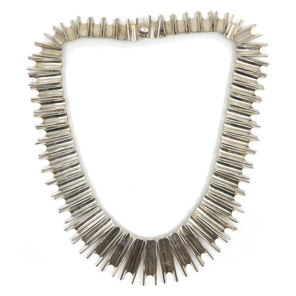 TAXCO STERLING SILVER MODERNIST CHOKER NECKLACE