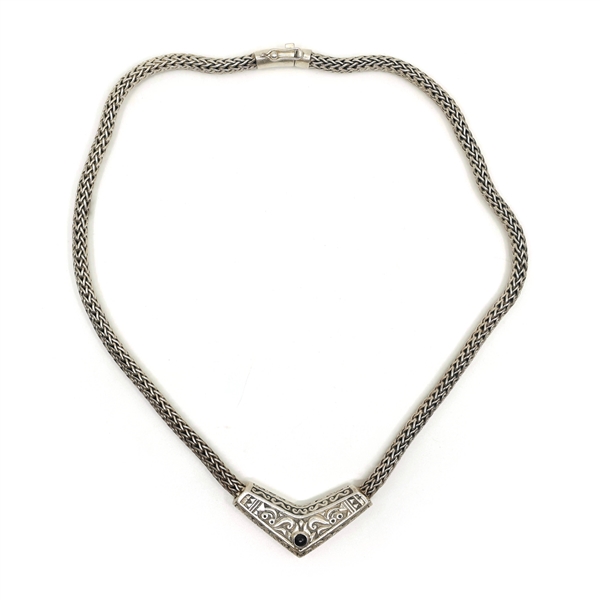STERLING SILVER DEWA ARIMBAWA ONYX FASHION NECKLACE