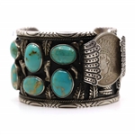 STERLING SILVER DELLA & PRESLEY CURLEY TURQUOISE CUFF