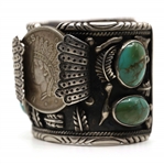 STERLING SILVER DELLA & PRESLEY CURLEY TURQUOISE CUFF