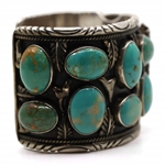 STERLING SILVER DELLA & PRESLEY CURLEY TURQUOISE CUFF