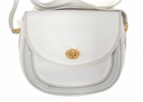 GUCCI WHITE MONOGRAMMED CROSSBODY PURSE