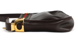 GUCCI BROWN SHERRY LINE SHOULDER BAG