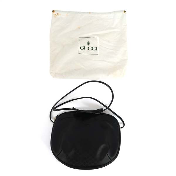 GUCCI BLACK MONOGRAMMED CROSSBODY PURSE