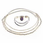 STERLING SILVER COSTIN LAZAR NECKLACE, RING, & BRACELET