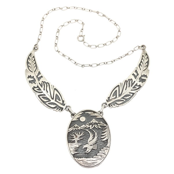 STERLING SILVER CHARLIE JOHN STORYTELLER NECKLACE