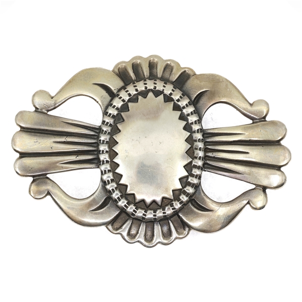STERLING SILVER BUFFALO DANCER BELT BUCKLE