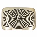 STERLING SILVER STEVE GRANT HOPI MAZE BELT BUCKLE