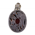 STERLING SILVER JOHN HARDY CORAL & GARNET PENDANT