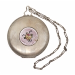 STERLING SILVER GUILLOCHE ENAMEL COMPACT