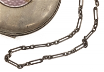 STERLING SILVER GUILLOCHE ENAMEL COMPACT