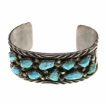 STERLING SILVER TURQUOISE CUFF BRACELET