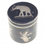 STERLING SILVER ALEX & CO SIAM BLACK ENAMEL TEA CADDY 
