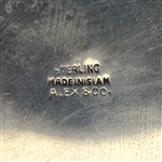 STERLING SILVER ALEX & CO SIAM BLACK ENAMEL TEA CADDY 