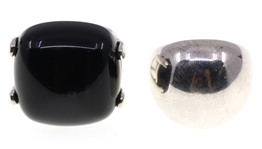 STERLING SILVER BLACK ONYX PENDANTS & RINGS