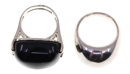 STERLING SILVER BLACK ONYX PENDANTS & RINGS