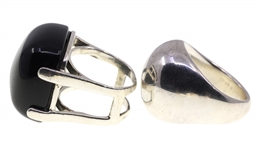 STERLING SILVER BLACK ONYX PENDANTS & RINGS