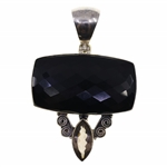 STERLING SILVER BLACK ONYX PENDANTS & RINGS