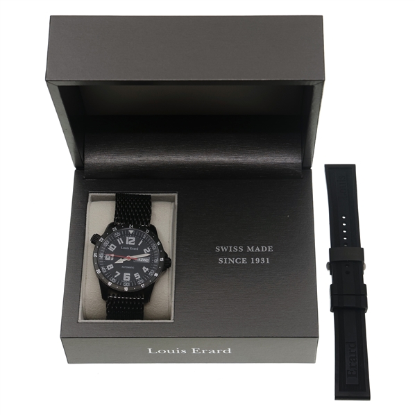 MENS LOUIS ERARD AUTOMATIC STAINLESS STEEL WRISTWATCH