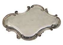 STERLING SILVER & CRYSTAL INKWELL TRAY SET