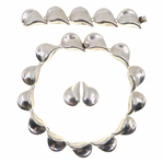 TAXCO STERLING SILVER NECKLACE, EARRINGS & BRACELET SET