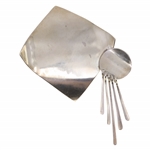 TAXCO STERLING SILVER ABSTRACT EARRINGS & BROOCH SET