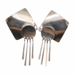 TAXCO STERLING SILVER ABSTRACT EARRINGS & BROOCH SET