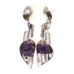 TAXCO STERLING SILVER AMETHYST EARRINGS