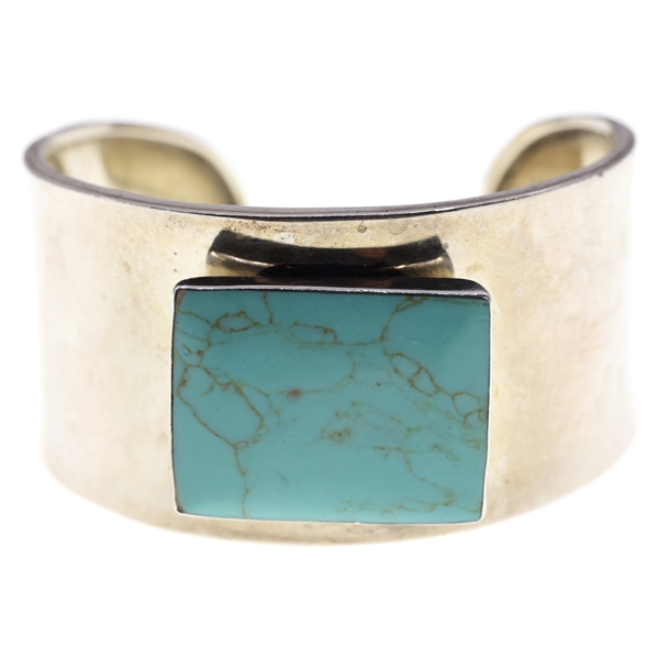 STERLING SILVER TURQUOISE CUFF BRACELET