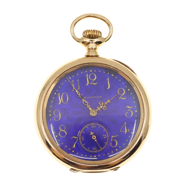 MENS WALTHAM 14K GOLD CASE ROYAL GRADE POCKET WATCH