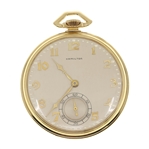 MEN'S HAMILTON 14K GOLD POCKET WATCH