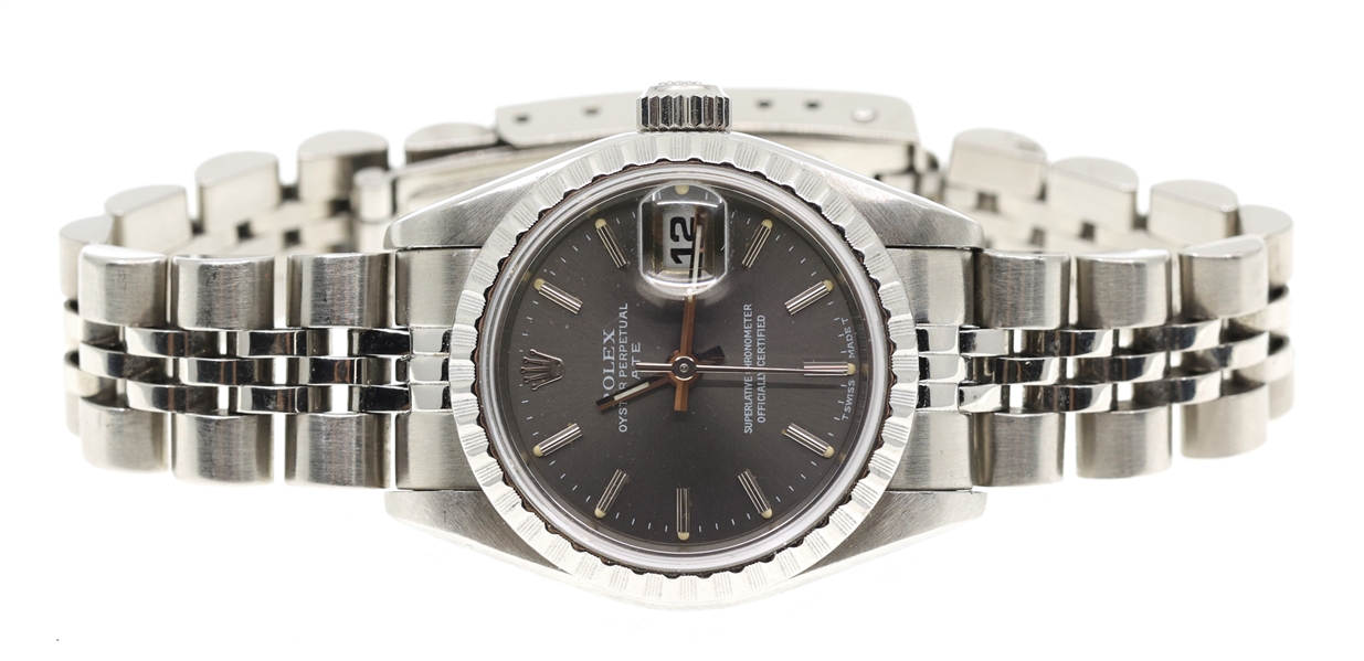 LADIES ROLEX OYSTER PERPETUAL DATEJUST AUTOMATIC WATCH