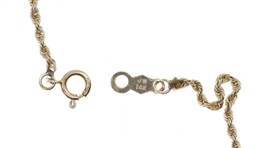 14K YELLOW GOLD CROSS PENDANT WITH ROPE CHAIN