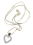 10K GOLD HEART DIAMOND PENDANT WITH 14K GOLD CHAIN