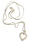 10K GOLD HEART DIAMOND PENDANT WITH 14K GOLD CHAIN