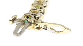 14K YELLOW GOLD EMERALD & DIAMOND FASHION BRACELET