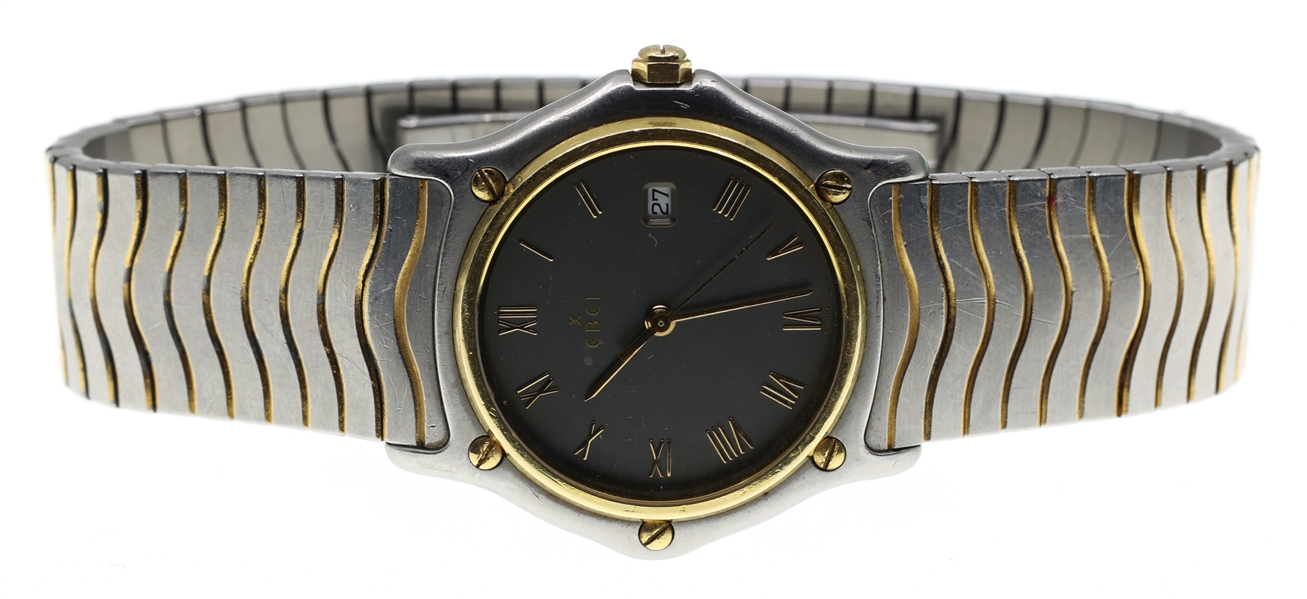 MENS EBEL STAINLESS STEEL & 18K SPORT CLASSIC WATCH
