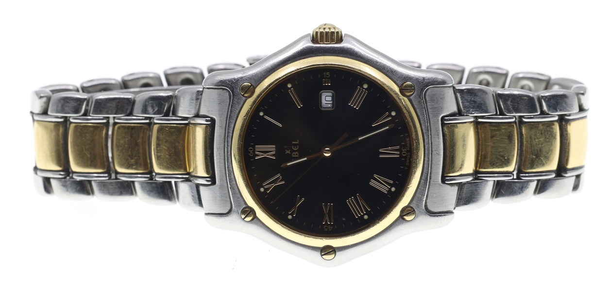 MENS EBEL STAINLESS STEEL & 18K GOLD 1911 WRISTWATCH