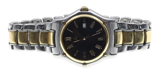 MENS EBEL STAINLESS STEEL & 18K GOLD 1911 WRISTWATCH